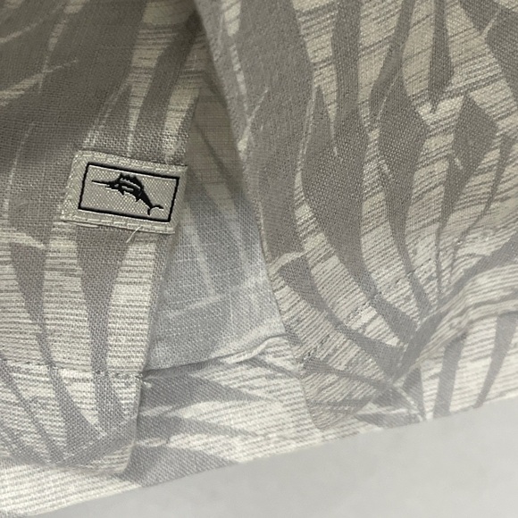 Tommy Bahama 100% Linen Camp Short Sleeve Button Front Shirt Floral Hibiscus Row - Picture 7 of 9